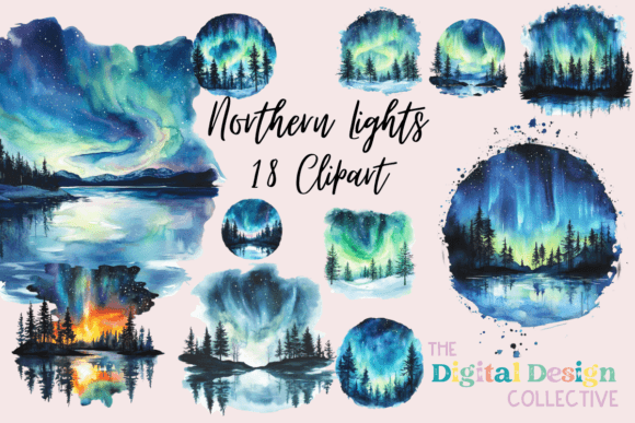 Aurora Landscape Northern Lights Clipart Magic
