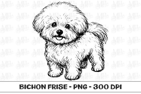 Bichon Frise Dog Sketch PNG: A Versatile Design Resource