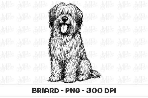 Briard Dog Sketch PNG: A Versatile Design Asset for Pet Lovers and Creative Professionals