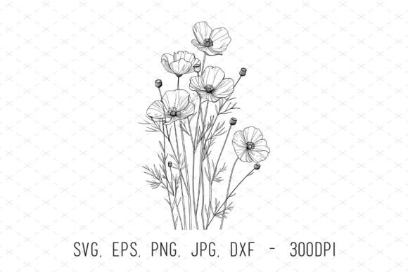 Charming Hand-Drawn Wildflowers for Creative Projects