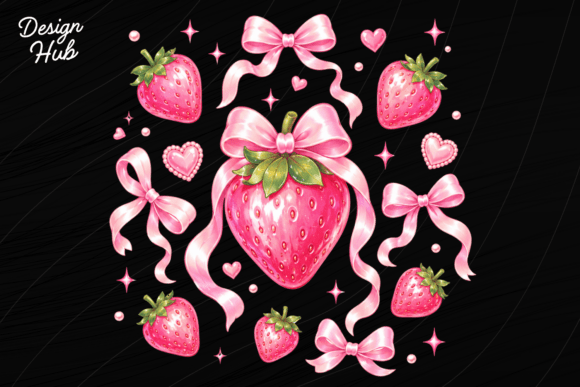 Coquette Strawberry Bow PNG: A Versatile Design for All Things Cute and Creative