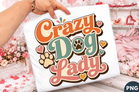 Crazy Dog Lady Retro Dog Lover T-shirt Design