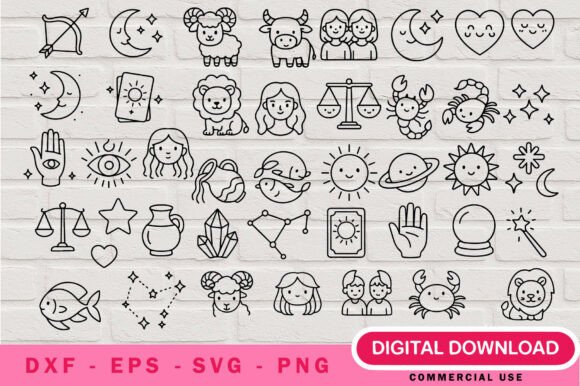 Cute Zodiac Outlines SVG: Creative Ideas for Using Adorable Astrology Designs