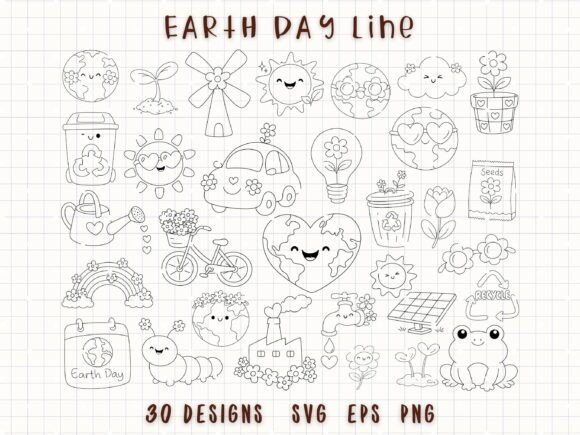 Earth Day SVG Bundle Eco Doodle Clipart: A Practical Resource for Eco-Themed Design Projects