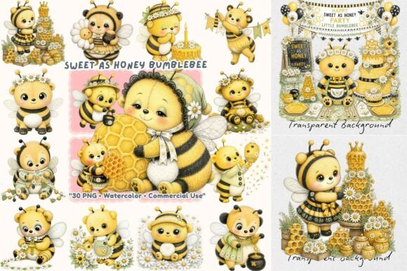 Enhance Your Creative Projects with Sweet Honey Bumblebee Watercolor: A Must-Have Design Resource for Modern Makers