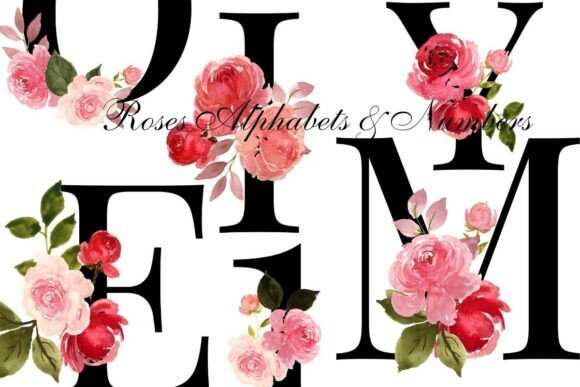 Floral Alphabet Letters Numbers PNG: Elegant Design Elements for Creative Projects