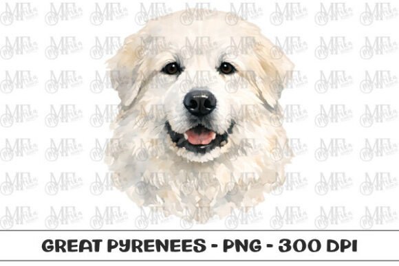 Great Pyrenees Watercolor Portrait PNG: A Versatile Creative Asset