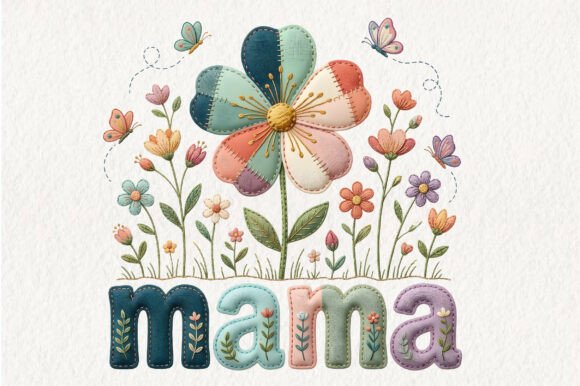 Mama Floral PNG: Charming Bunny Illustrations for Creative Projects