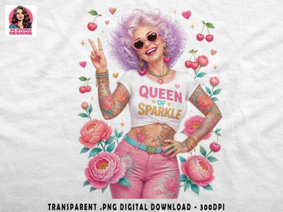 Queen of Sparkle Retro Glam PNG: A Strategic Design Asset for Creative Entrepreneurs