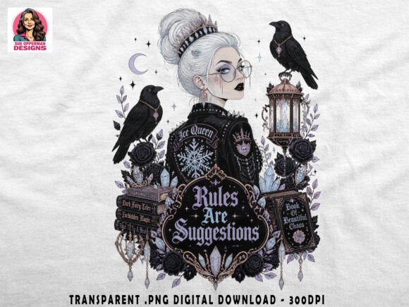 Rules Are Suggestions Ice Queen PNG: A Bold Design for Dark Fantasy Enthusiasts