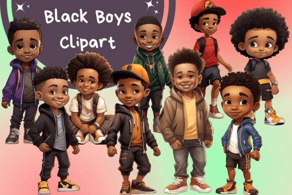 Strategic Value of Cute Black Boys Sublimation Clipart in Creative and Commercial Projects