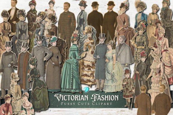 Victorian Fashion Fussy Cut Clipart