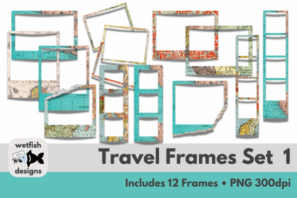 Vintage Travel Frames for Creative Design Projects