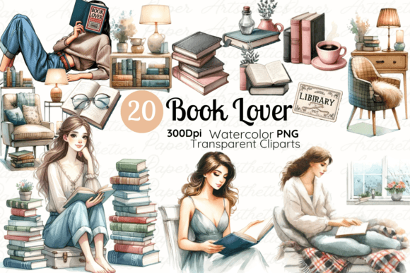 Watercolor Book Lover Clipart Book PNG: A Practical Resource for Creative Projects