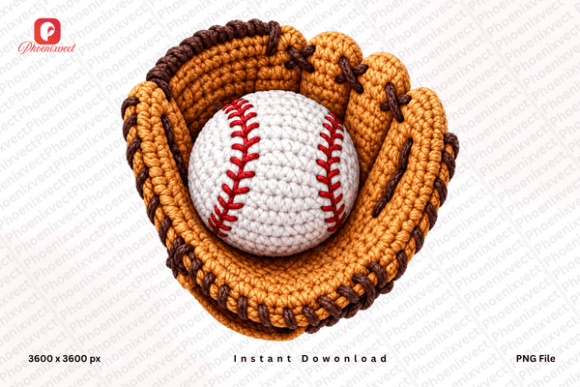 Yarn Crochet Baseball Glove PNG: A Unique Touch for Sports-Themed Designs